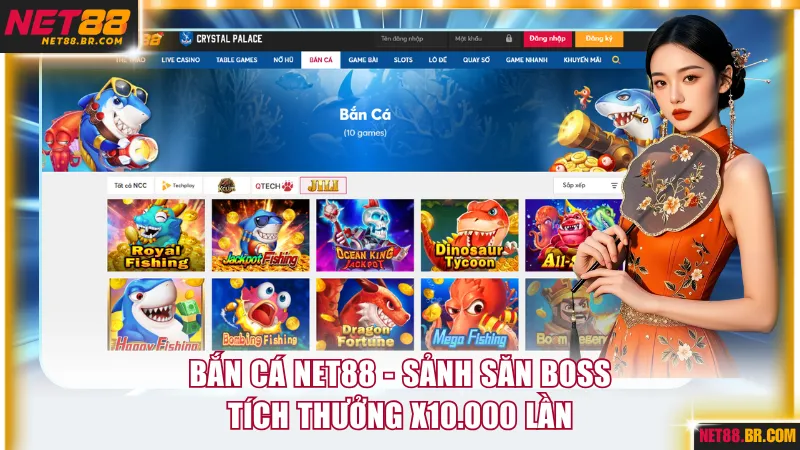 Bắn Cá NET88 - Sảnh Săn Boss Tích Thưởng x10.000 Lần